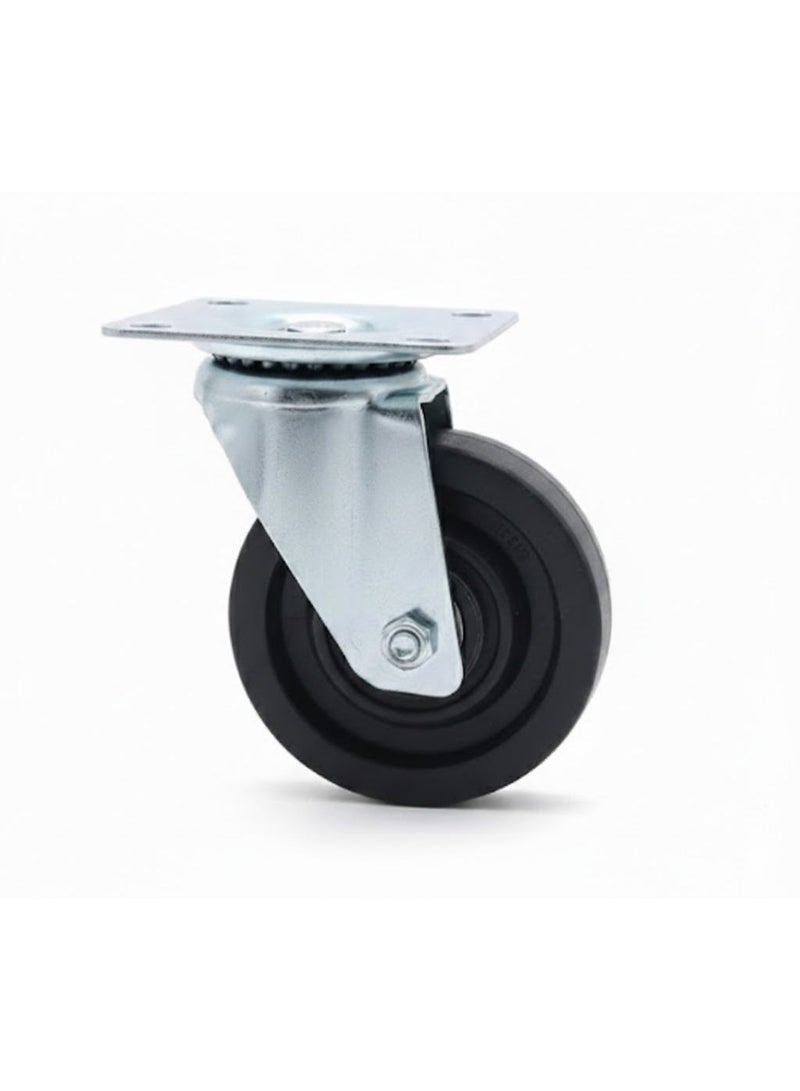75mm diameter heat-resistant nylon swivel casters for transport trolleys, replacement swivel casters for tool carts - Image 3